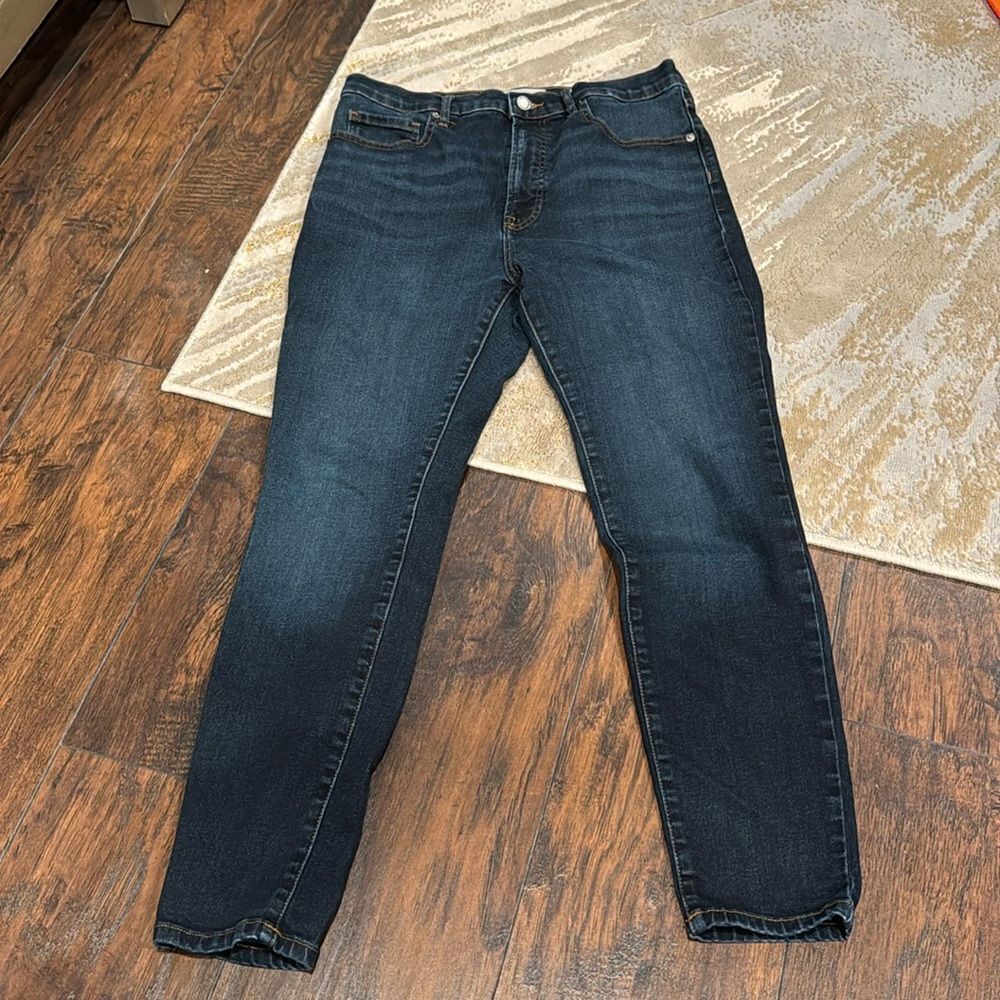 Everlane The High Rise Skinny Jeans Size 31 Ankle Dark Blue Wash High Waisted